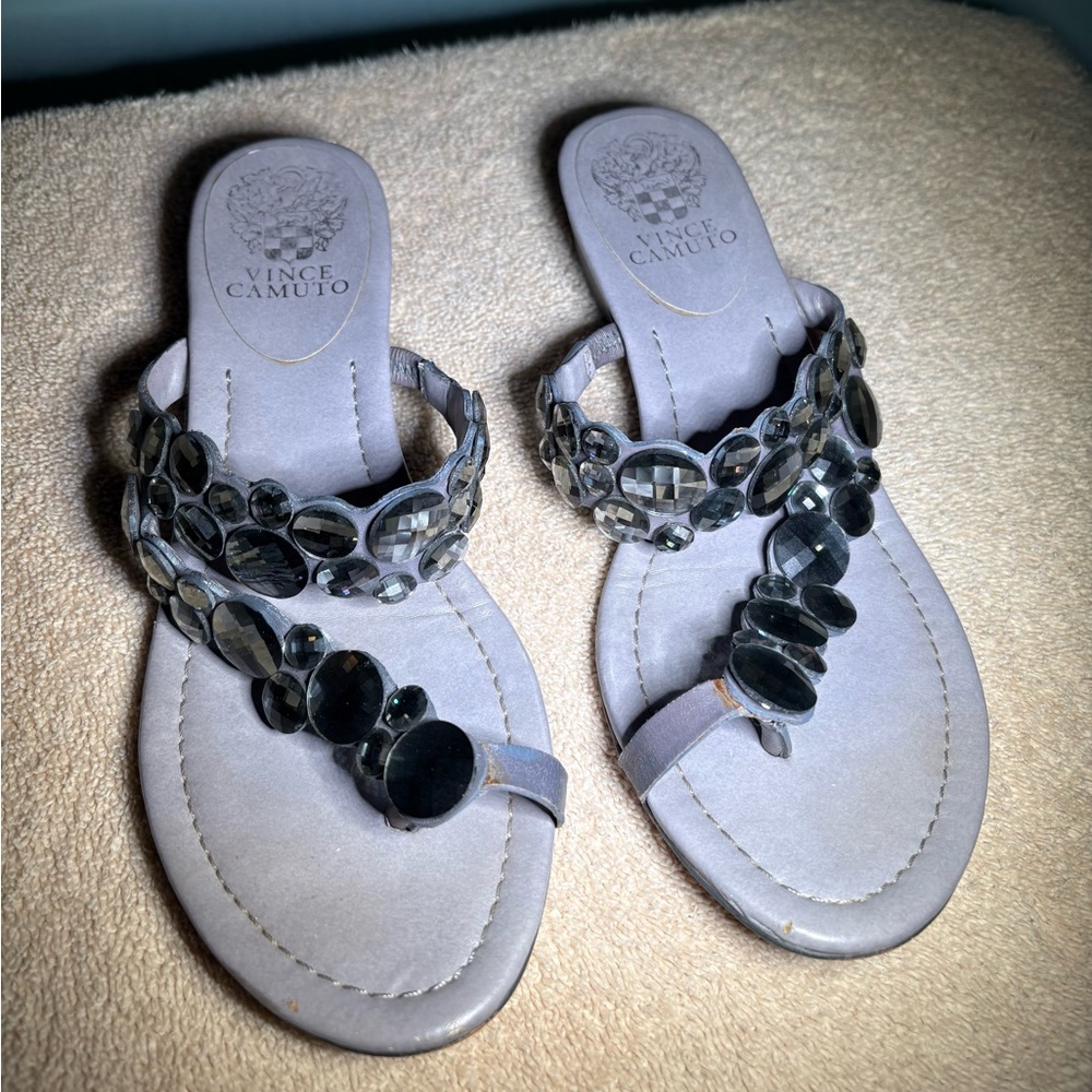 Vince Camuto Black Embellished Women's Sandals